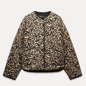 ZARA leopard print quilt jacket, Women Size Large